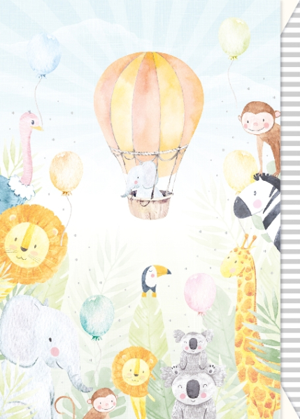 Card "Birth" Hot Air Balloon