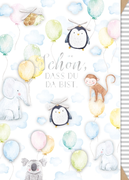 Card Birth "Hot Air Balloon"