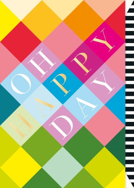 Birthday card diamonds "Happy Birthday"