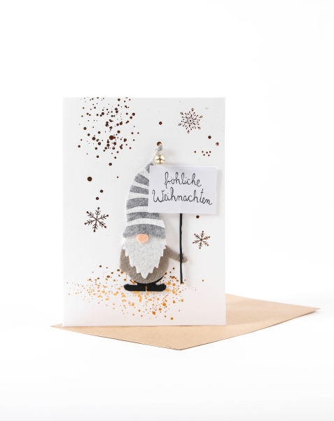 Winter Wichtelkarte, Fröhliche Weihnachten von "good old friends"
