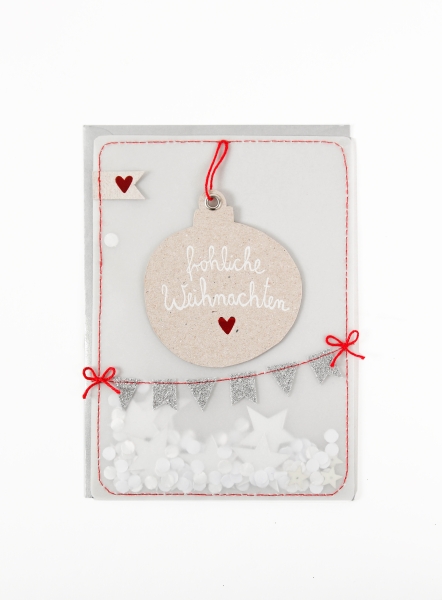 Winter Partykarte, Kugel von "good old friends"