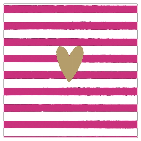 Napkins "Heart/Stripes" pink