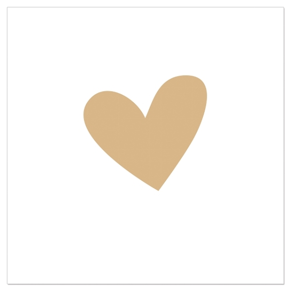 Napkins "Heart" white/gold