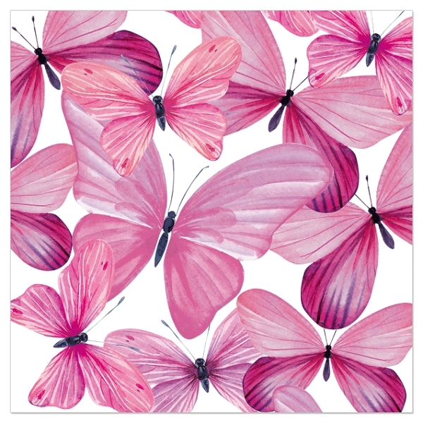 Napkins "Butterflies" pink