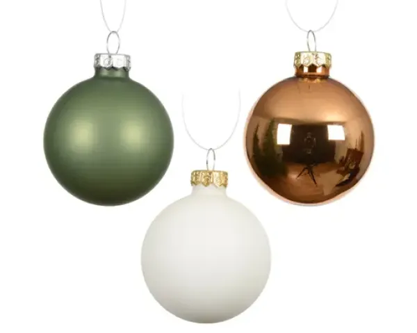 Christbaumkugel, Weihnachtskugel Set weiß, grün, gold