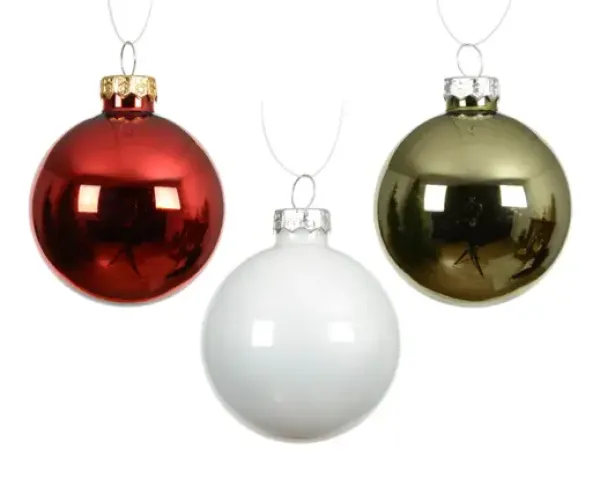 Christbaumkugel, Weihnachtskugel Set weiß, grün, rot