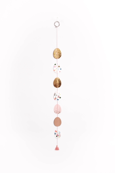 Eierkette aus Papier gold