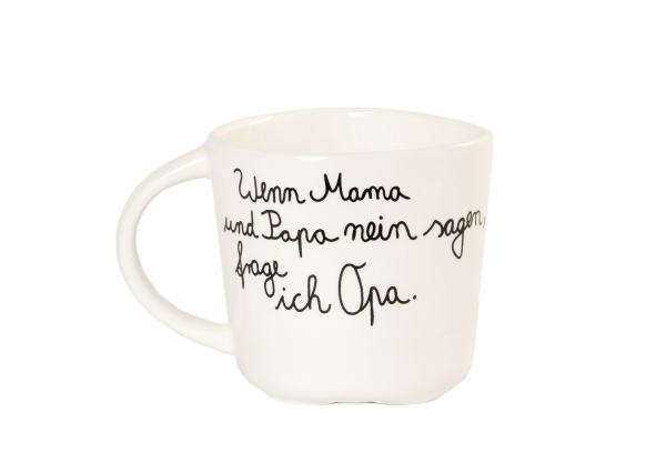 Porzellantasse mit Spruch & Herzboden – Edle Tasse für Opa