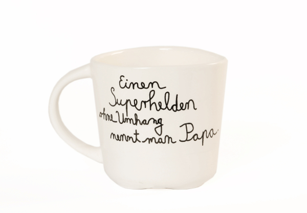 Porzellantasse mit Spruch & Herzboden – Edle Tasse für Papa