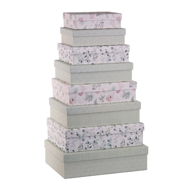 Gift boxes "Scattered flowers" in different sizes