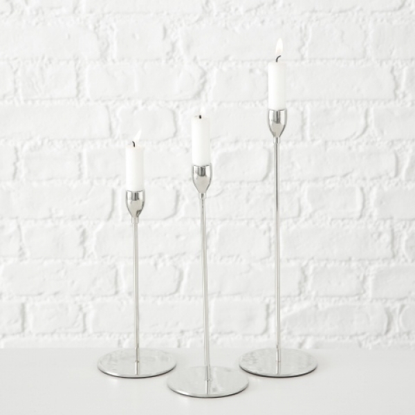 Candle holder "Malte" silver in 3 sizes