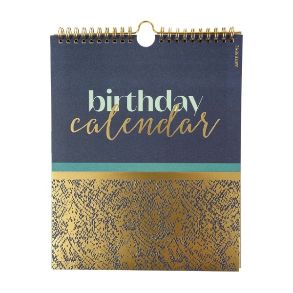 Geburtstagskalender "Schlange blau gold"