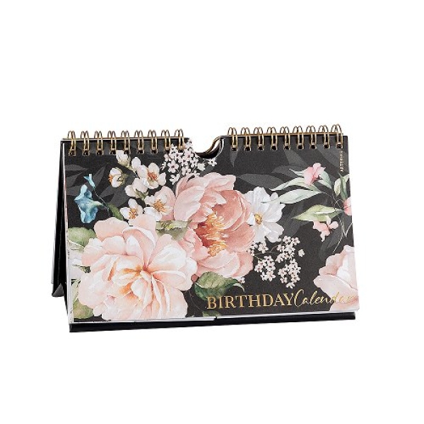 Birthday Desk Calendar "Blossoms Black"