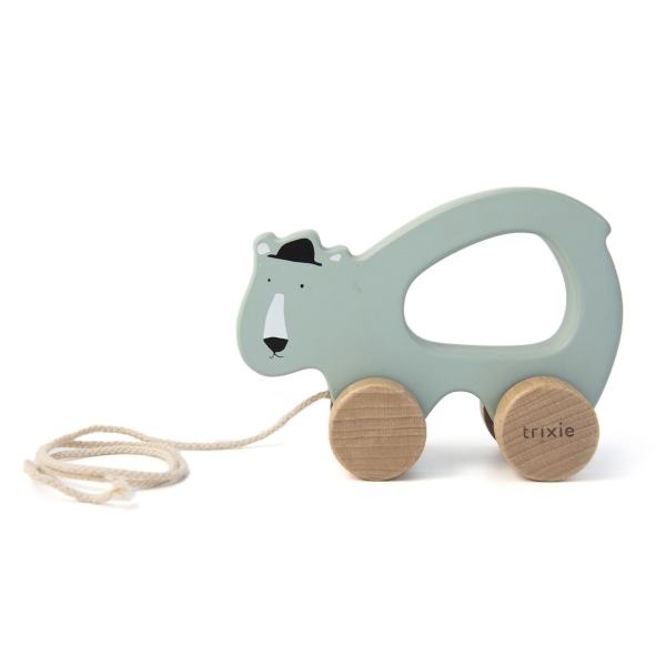 Wooden Pull-along Animal "Mr. Polar Bear"