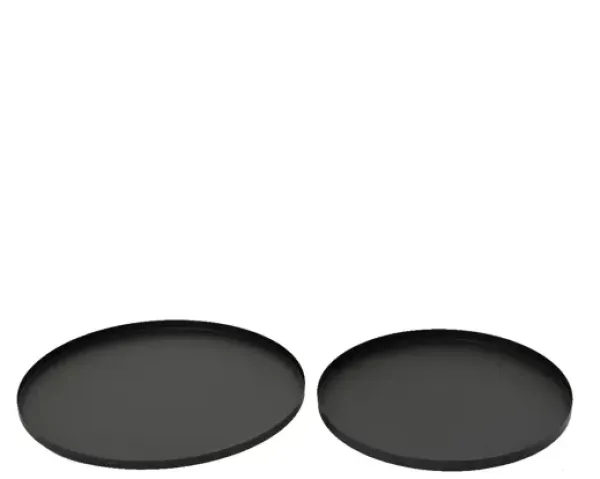 Schwarze Metalltabletts in 2 Größen