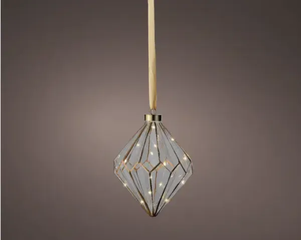 LED Diamant 16cm Gold