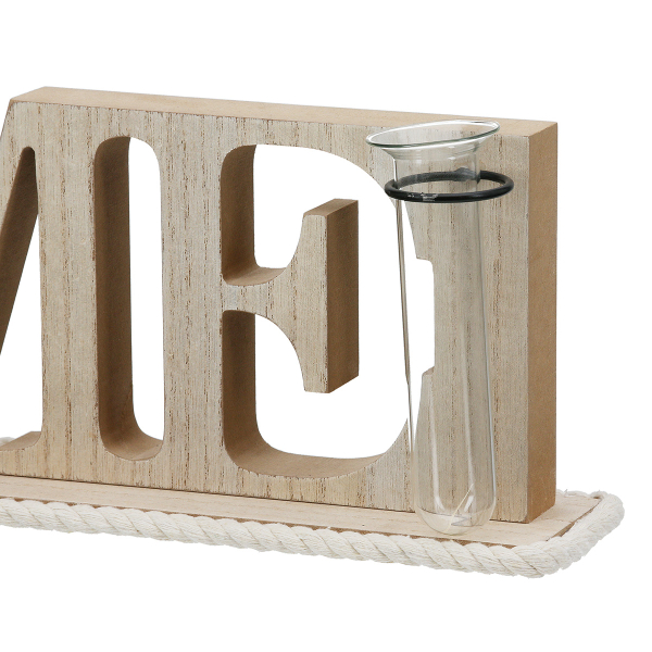 Deko-Schriftzug „Home“ mit Glasvase