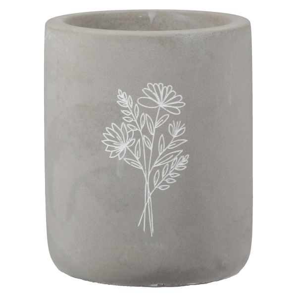 Kerze im Zementtopf – Florales Design