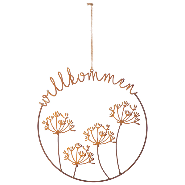 Metallkranz „Willkommen“ in Rostoptik