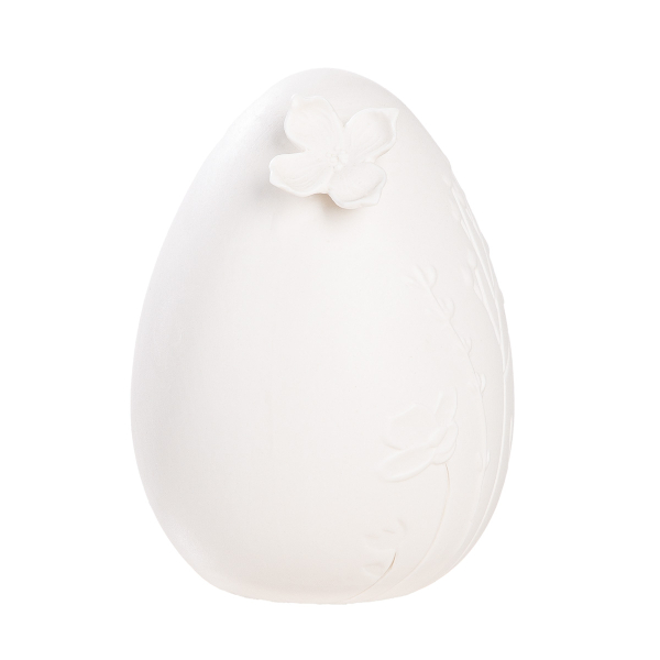 Porzellan-Ei „Flora“ – Elegante Osterdekoration in Weiß