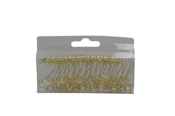 Christbaumkugel Haken, Sterne, gold