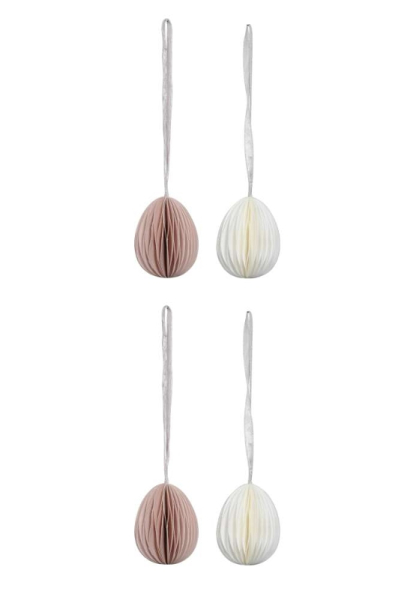 Wabeneier Set rosa/weiß