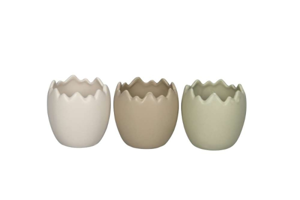 Übertopf aus Keramik in Eiform