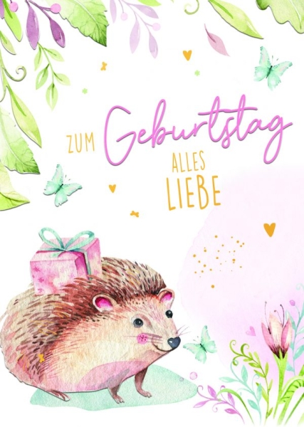 Card "For Birthday" Green Moments