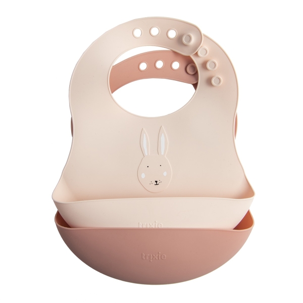 Silicone Bibs 2 Pack "Mrs. Rabbit"