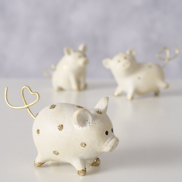 Lucky Charm Place Card Holder "Lucky" Pig