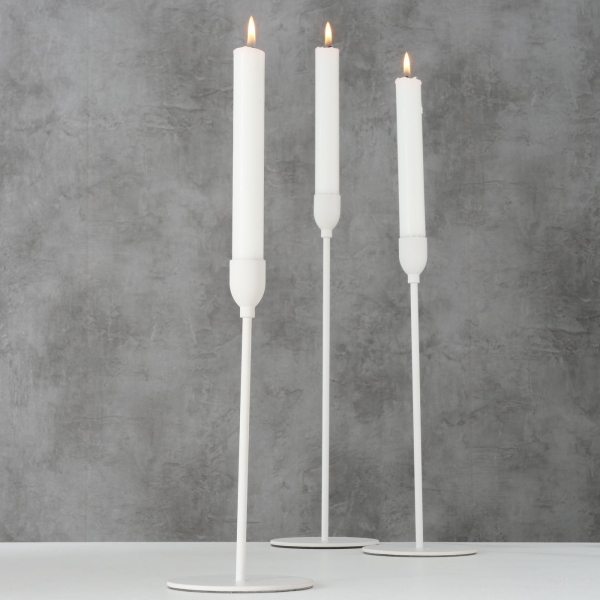 Candle holder "Malte" white in 3 sizes