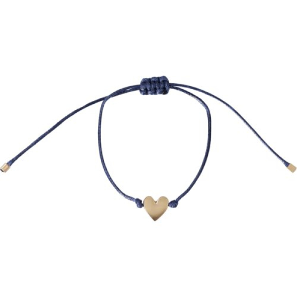 Freundschaftsarmband Set „Immer bei dir“ | 2er Set Partnerarmbänder mit Herzanhänger in Blau & Gold