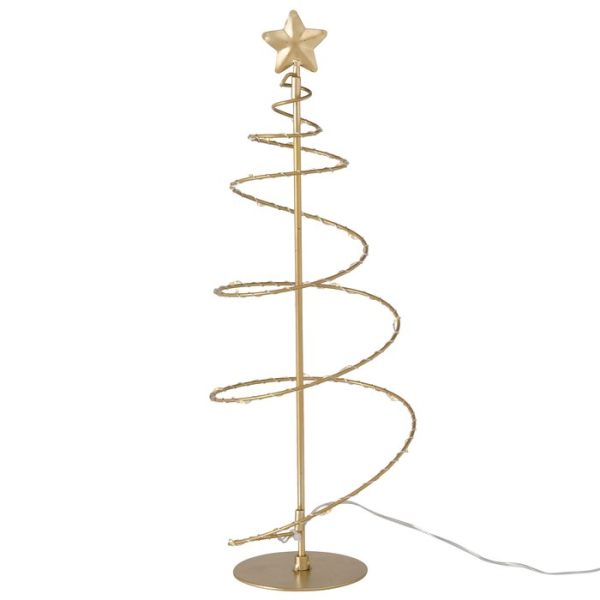LED Dekoaufsteller „Saturn“ Gold – Modernes Tannenbaum-Design aus Eisen (2 Größen)