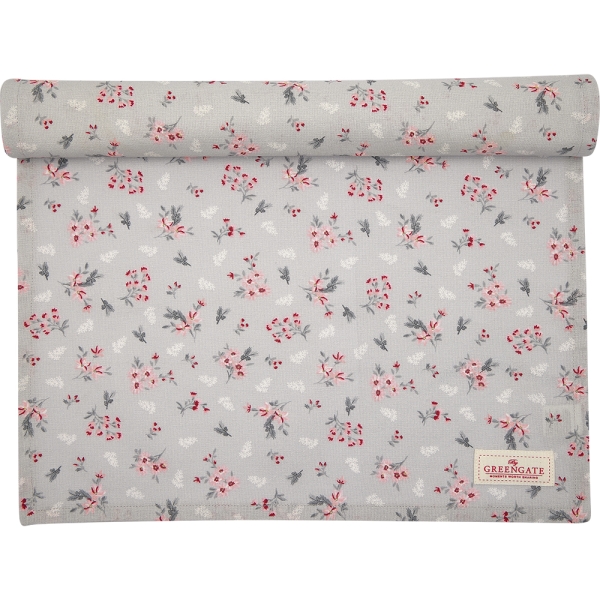 Table Runner "Emberly" pale grey by Greengate