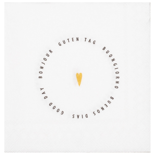 Cocktail napkin "Good day" with heart from Räder