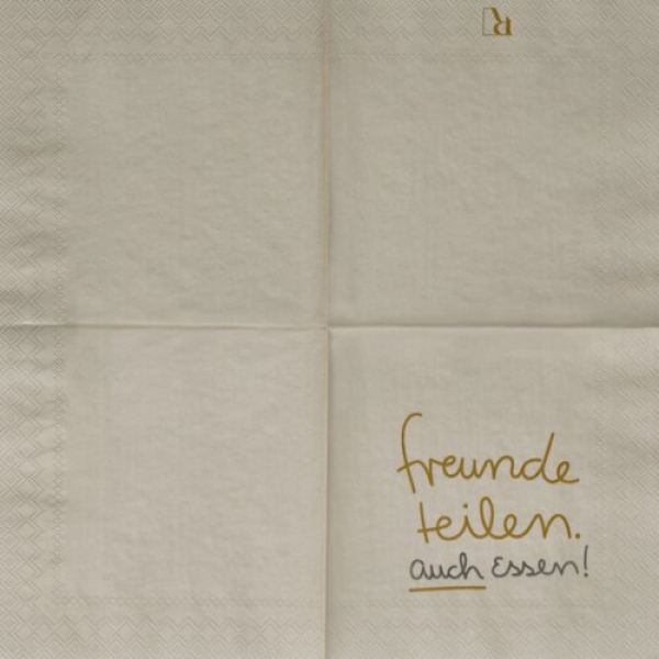 Räder Cocktailservietten „Freunde teilen auch Essen“ (25 × 25 cm)