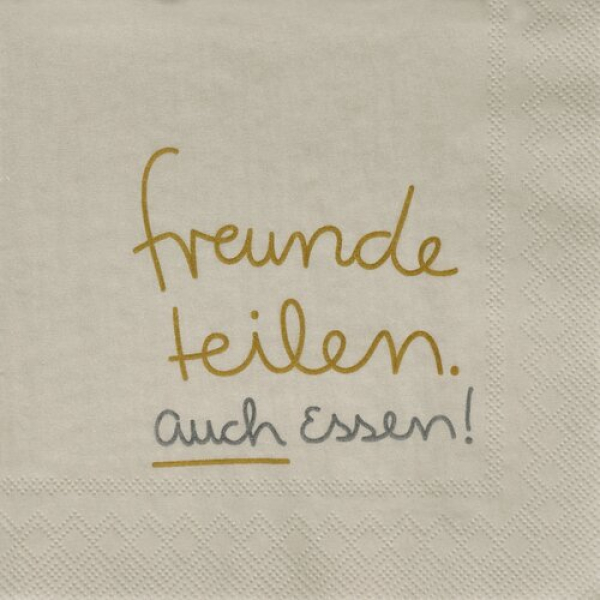 Räder Cocktailservietten „Freunde teilen auch Essen“ (25 × 25 cm)