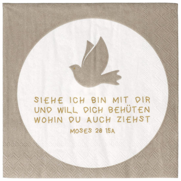 räder Cocktailservietten „Siehe ich bin bei euch“ – Christliche Servietten für Taufe & Kommunion (20 Stück)