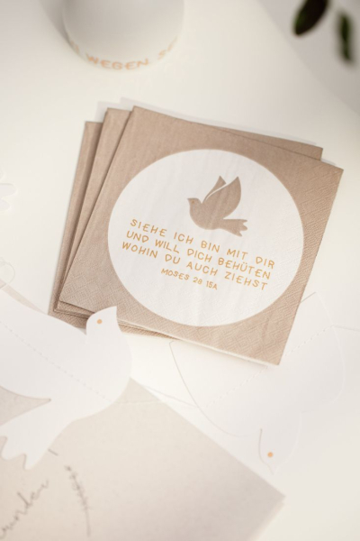 räder Cocktailservietten „Siehe ich bin bei euch“ – Christliche Servietten für Taufe & Kommunion (20 Stück)