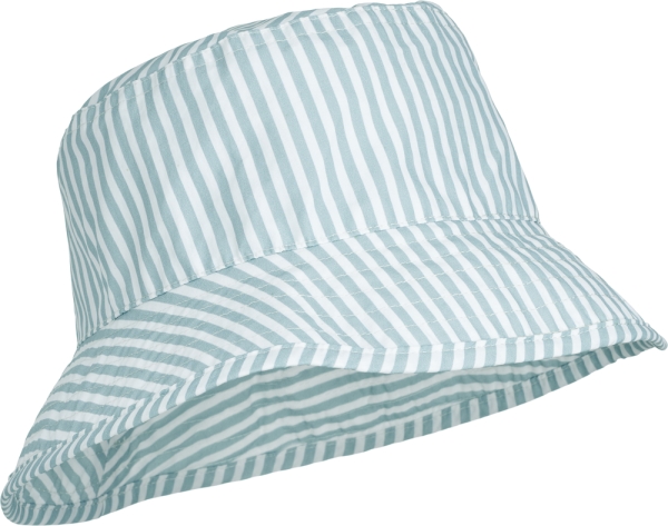 Children's Bucket Hat "Sea blue White Stripes"