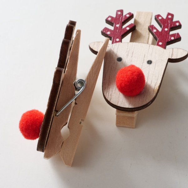 Geschenkanhänger, Geschenkeclip mit Hirsch rot