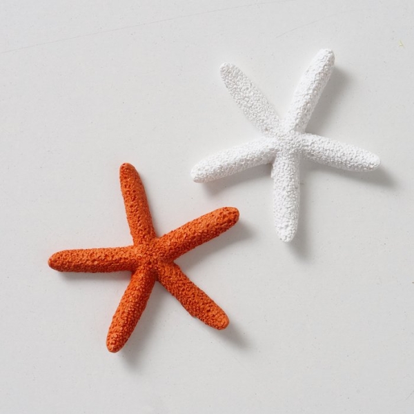 Decorative Litter Starfish "Clyo" white/orange