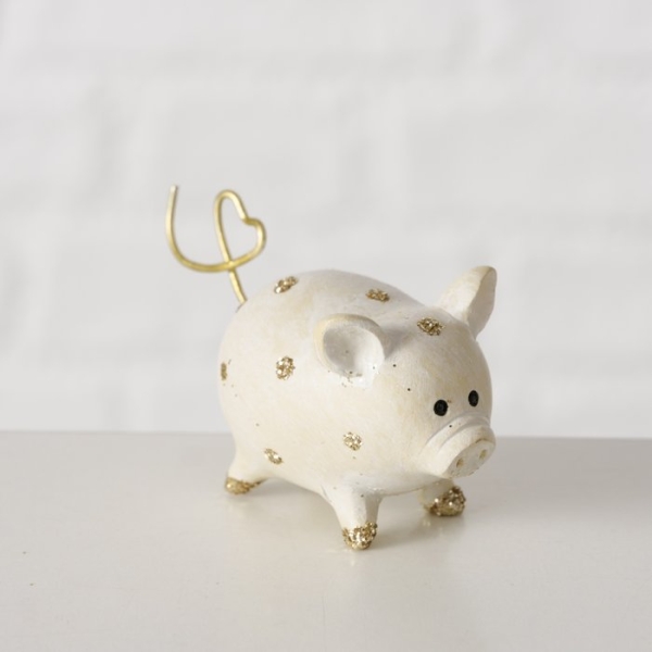 Lucky Charm Place Card Holder "Lucky" Pig