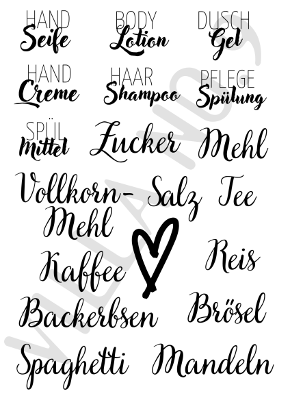 Stickers for storage jars and bottles