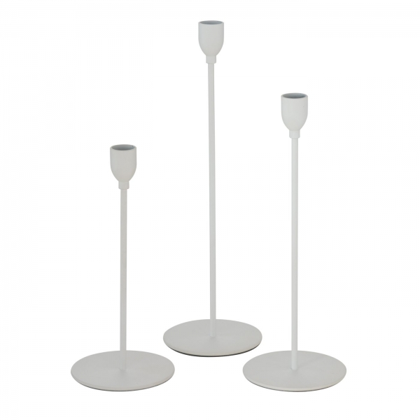 Candle holder "Malte" white in 3 sizes
