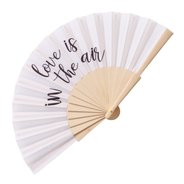 Hand Fan Love is in the air – Elegant Wood & Textile Fan for Weddings