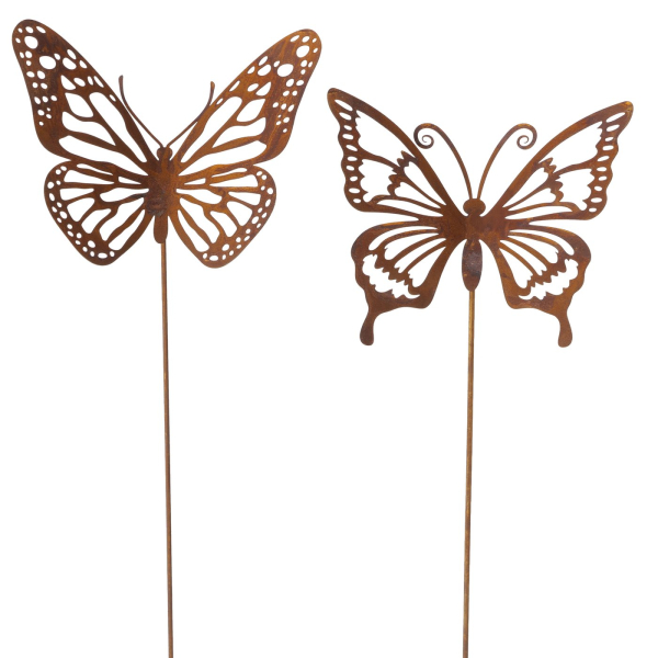 Gartenstab Schmetterling Rost