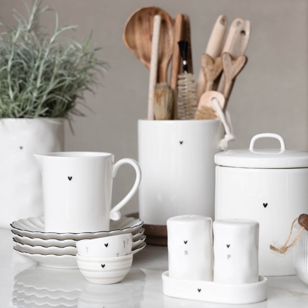 Salt and Pepper Shakers with Saucer by Bastion Collections