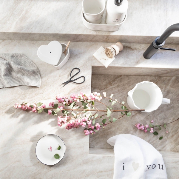 Bread Plate, Small Plate with Pink Heart by Bastion Collections