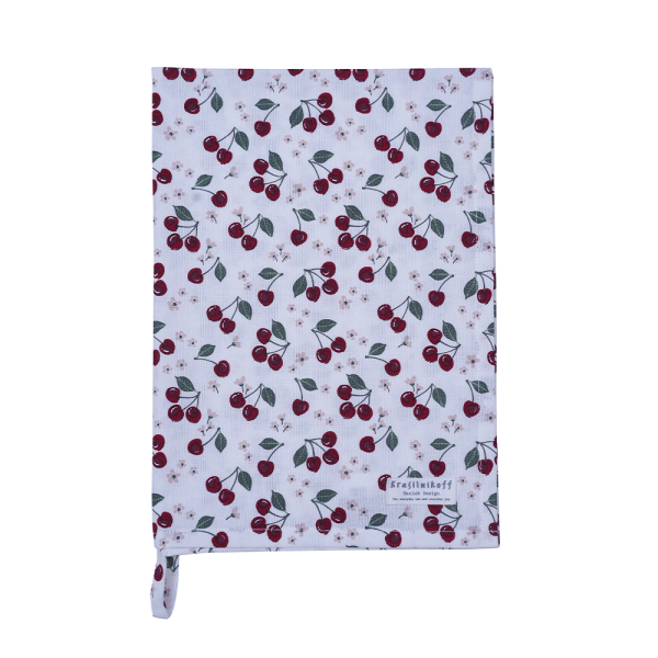 Geschirrtuch „Cherries“ – Baumwoll-Küchentuch mit Kirschen-Motiv 50x70 cm